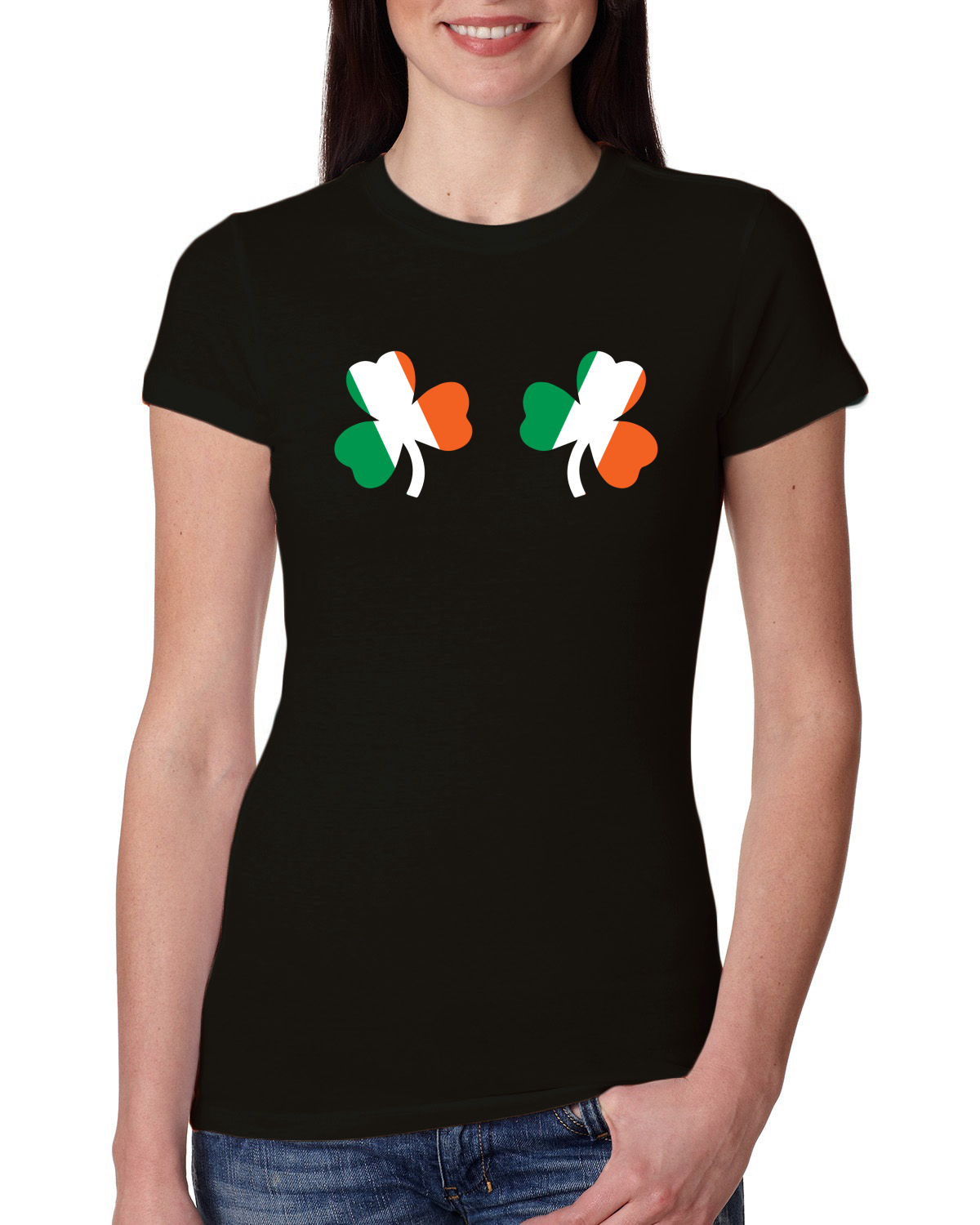 Camiseta Junior Bandera Irlandesa Tréboles Pechos San Patricio Día Mujeres Calce Ajustado - Imagen 3 de 12