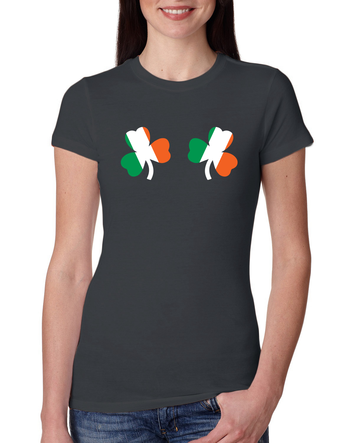Camiseta Junior Bandera Irlandesa Tréboles Pechos San Patricio Día Mujeres Calce Ajustado - Imagen 10 de 12