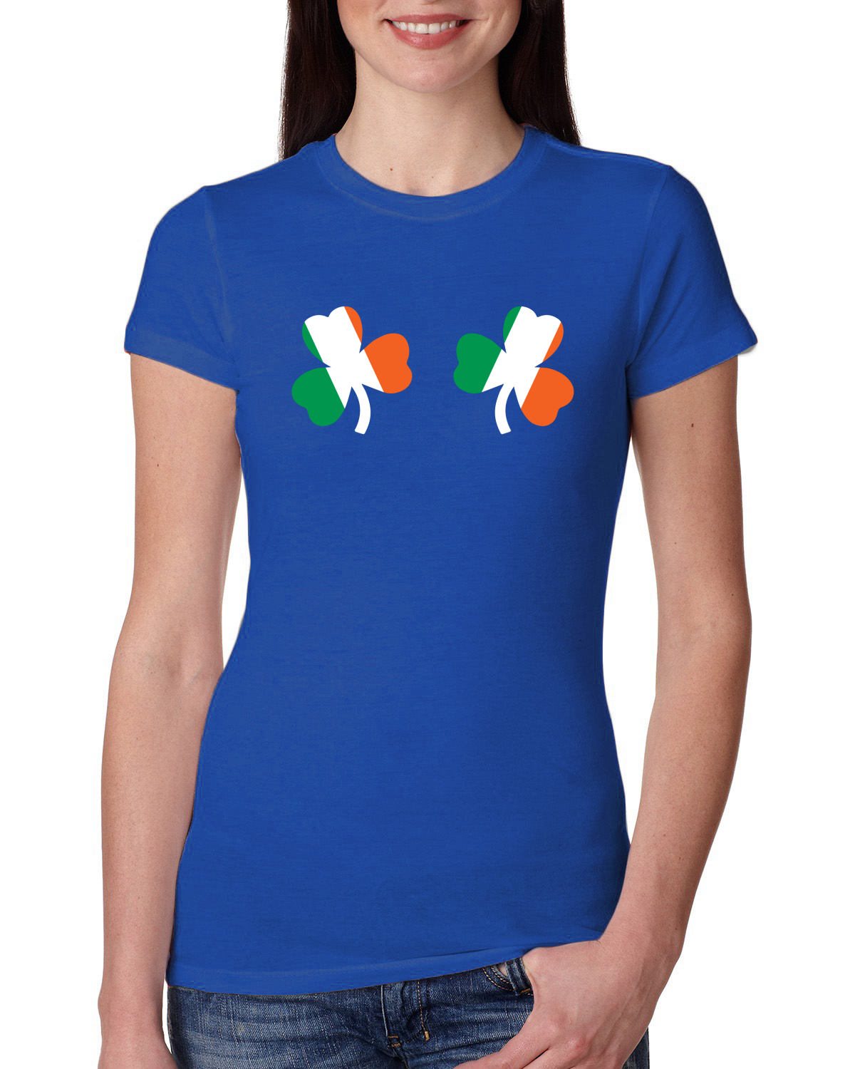 Camiseta Junior Bandera Irlandesa Tréboles Pechos San Patricio Día Mujeres Calce Ajustado - Imagen 8 de 12