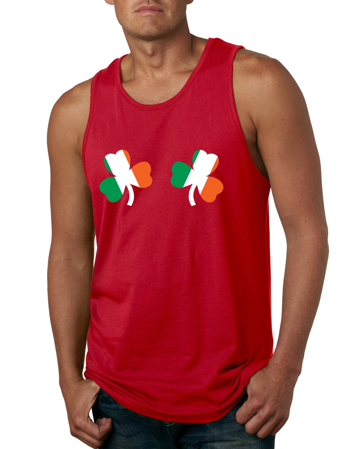 Camiseta sin mangas con bandera irlandesa tréboles pechos día de San Patricio para hombre - Imagen 7 de 9