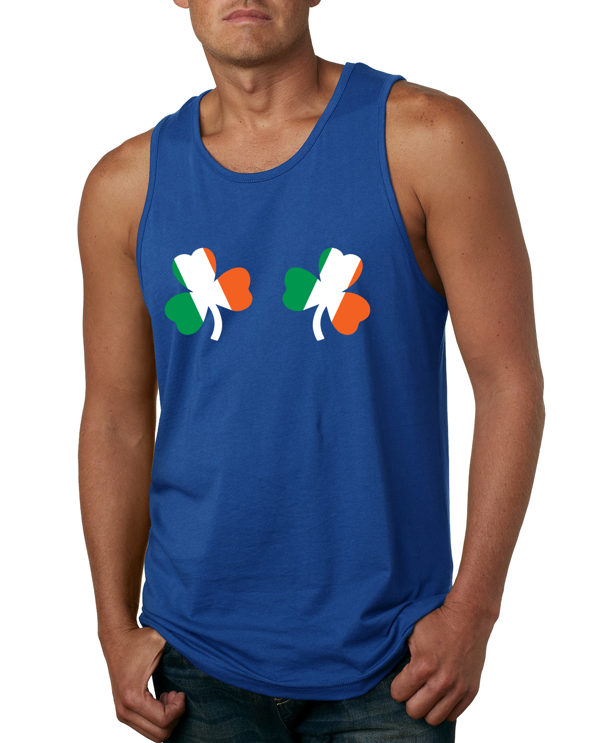 Camiseta sin mangas con bandera irlandesa tréboles pechos día de San Patricio para hombre - Imagen 8 de 9
