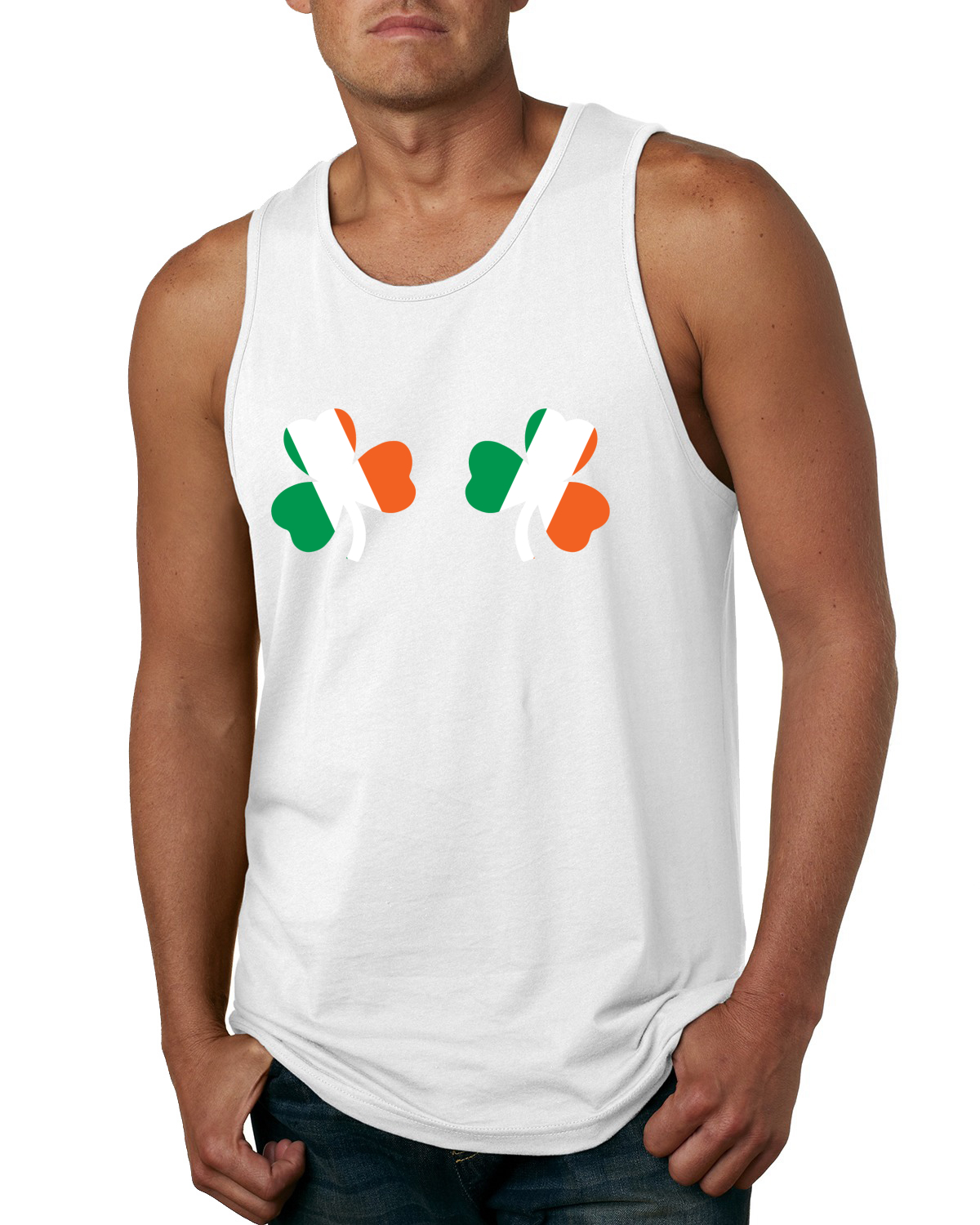 Camiseta sin mangas con bandera irlandesa tréboles pechos día de San Patricio para hombre - Imagen 9 de 9