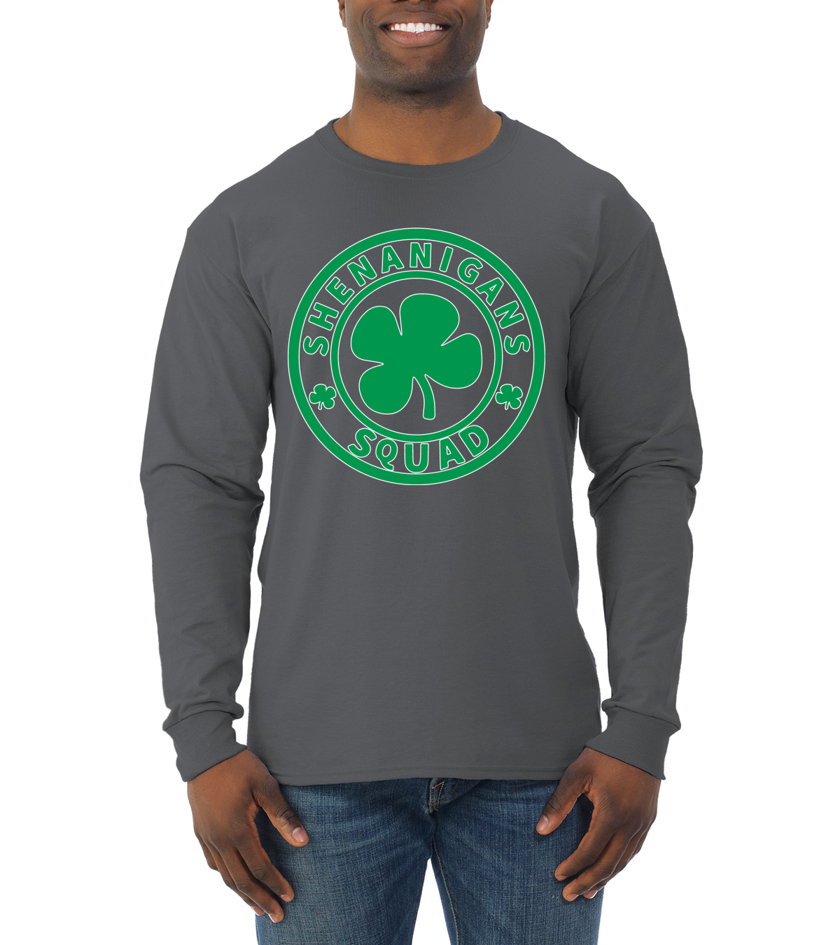 Shenanigans Squad Irish St. Patricks Day Men Long Sleeve Shirt - Picture 4 of 17