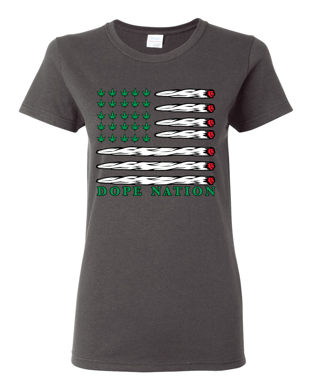 Grafik-T-Shirt Dope Nation Flagge Weed Mary Jane rauchendes Unkraut Frauen - Bild 4 von 7