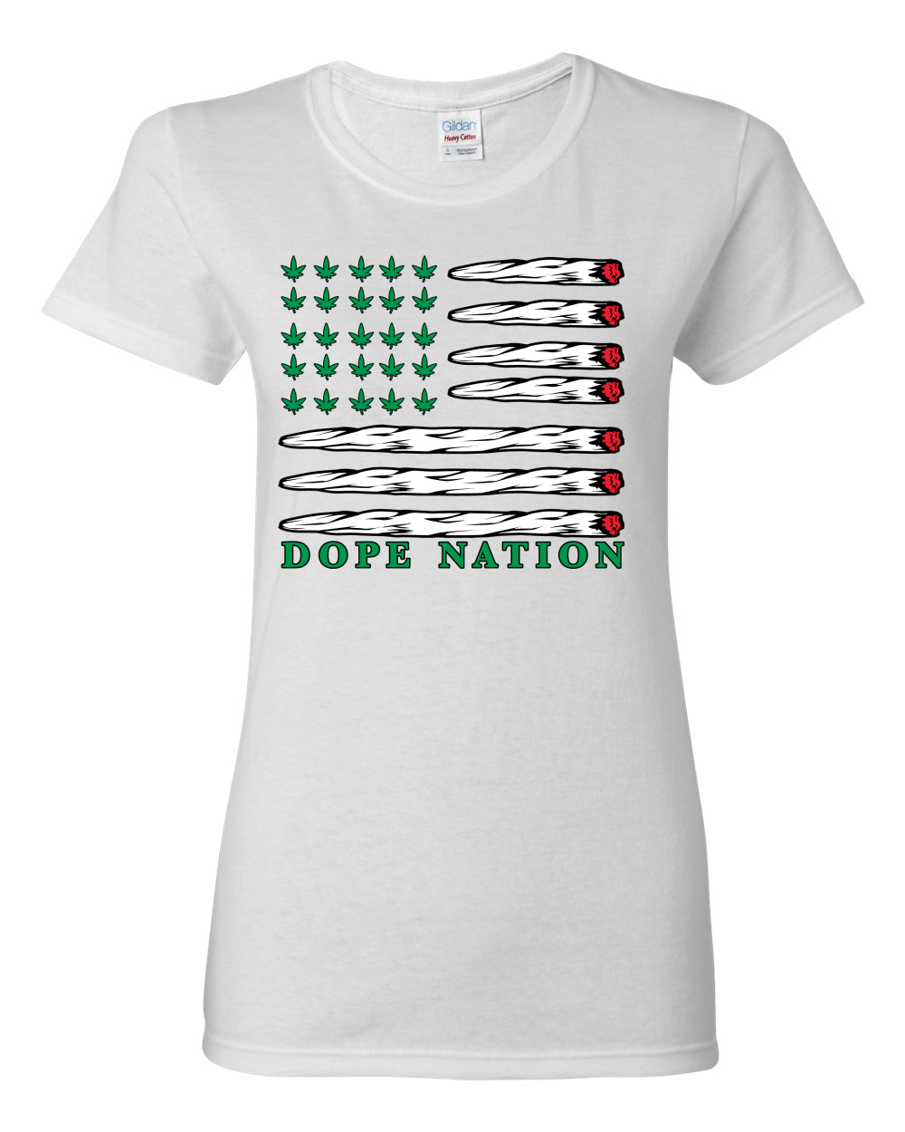 Grafik-T-Shirt Dope Nation Flagge Weed Mary Jane rauchendes Unkraut Frauen - Bild 7 von 7