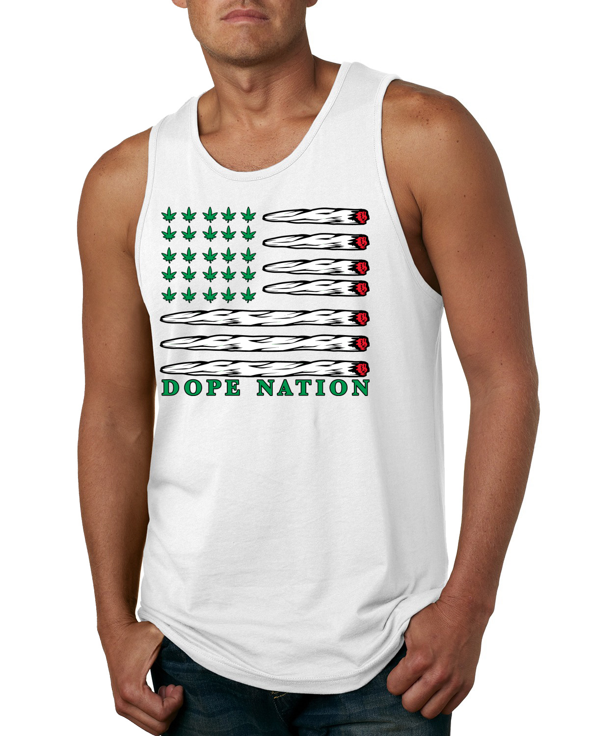 Camiseta sin mangas Dope Nation Flag Weed Mary Jane para fumar marihuana para hombre - Imagen 5 de 5