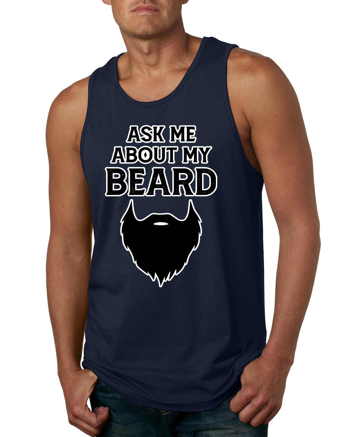 Camiseta sin mangas Ask Me About My Beard para hombre - Imagen 5 de 7