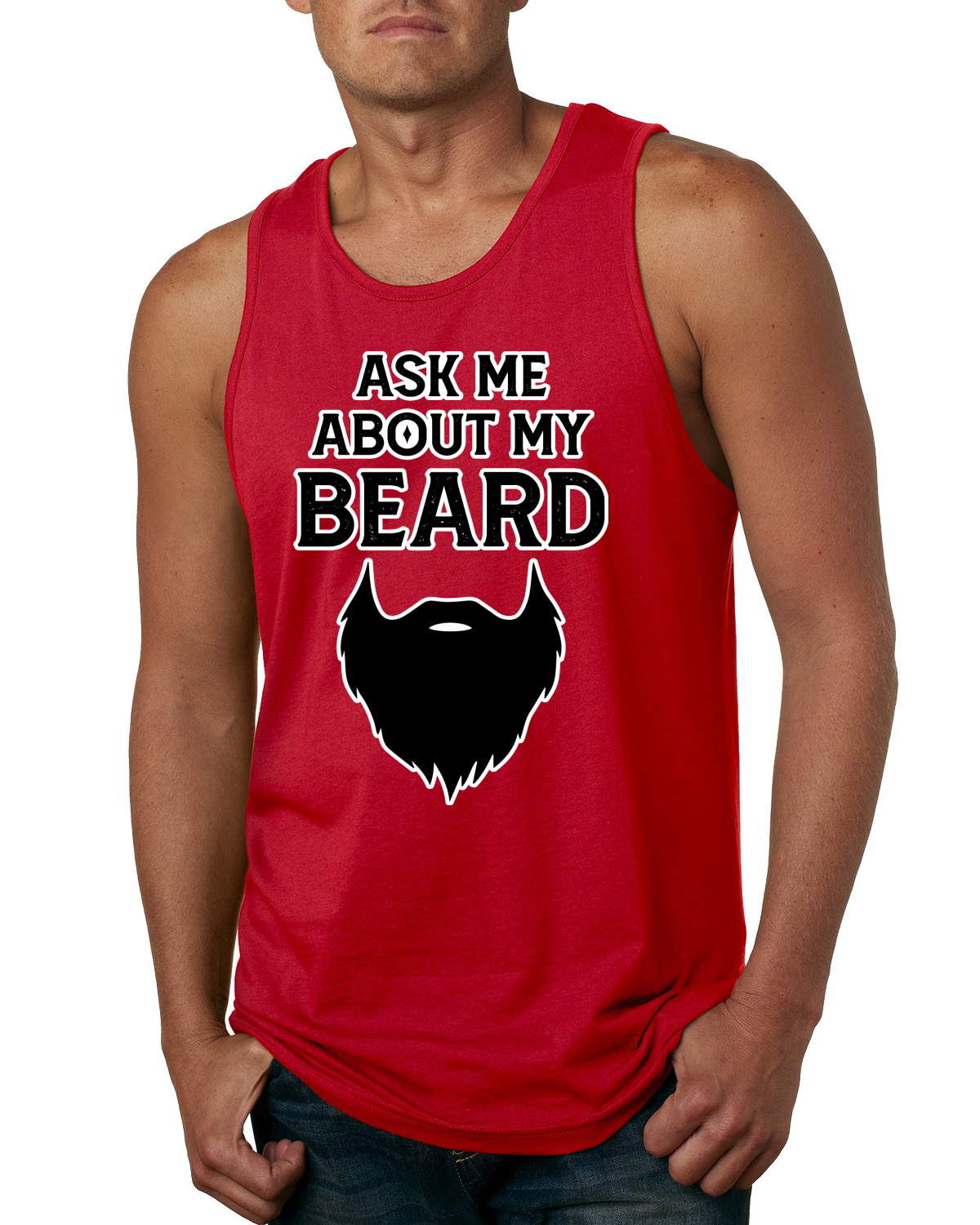 Camiseta sin mangas Ask Me About My Beard para hombre - Imagen 6 de 7