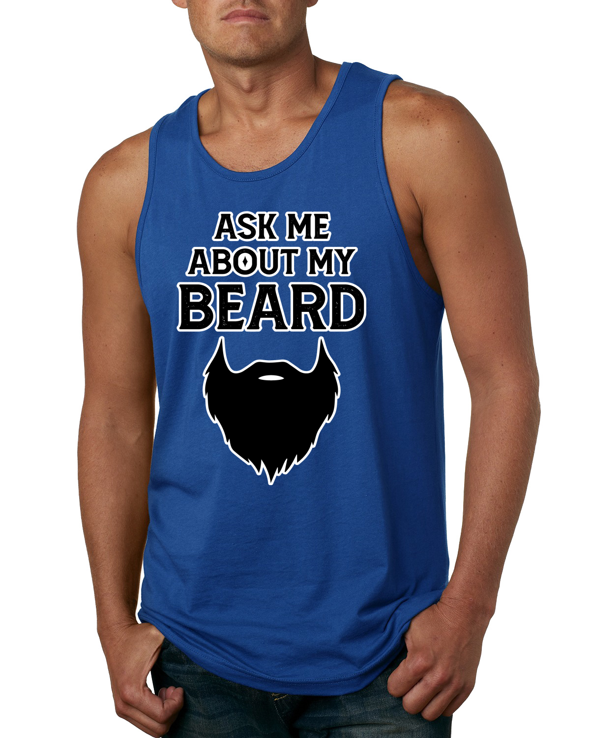 Camiseta sin mangas Ask Me About My Beard para hombre - Imagen 7 de 7