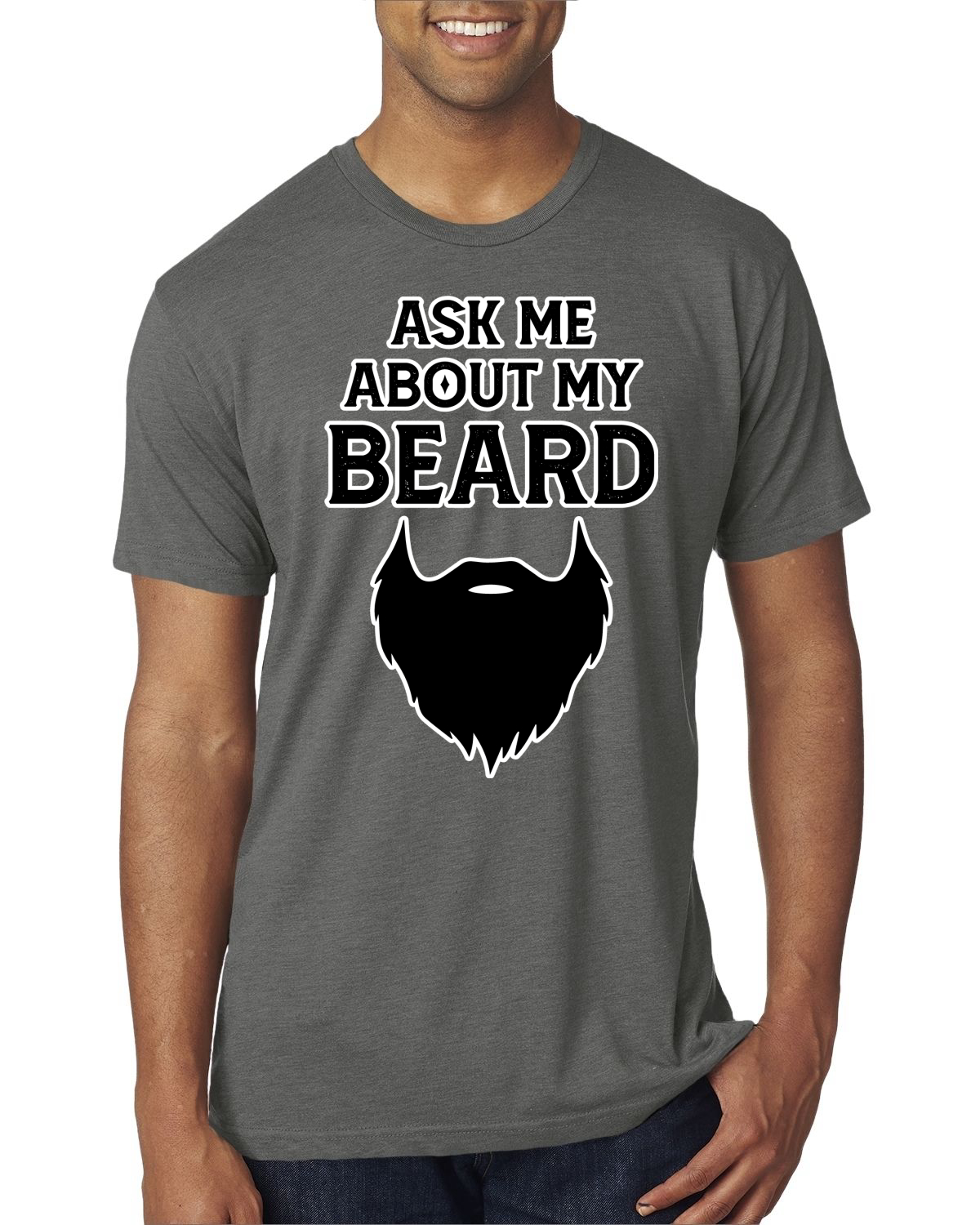 Camiseta Ask Me About My Beard Hombre Hombre Premium Tri Blend - Imagen 11 de 11