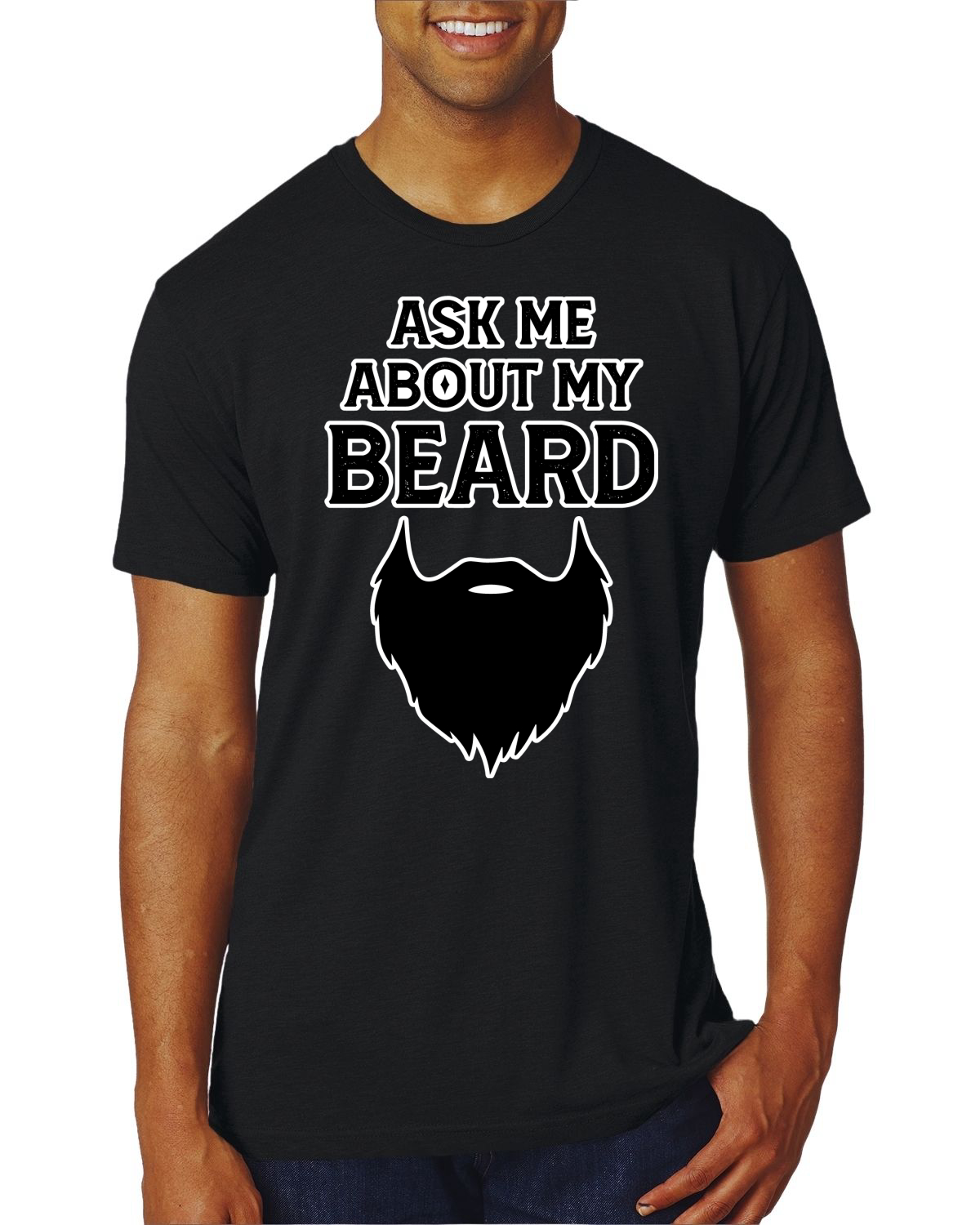 Camiseta Ask Me About My Beard Hombre Hombre Premium Tri Blend - Imagen 10 de 11