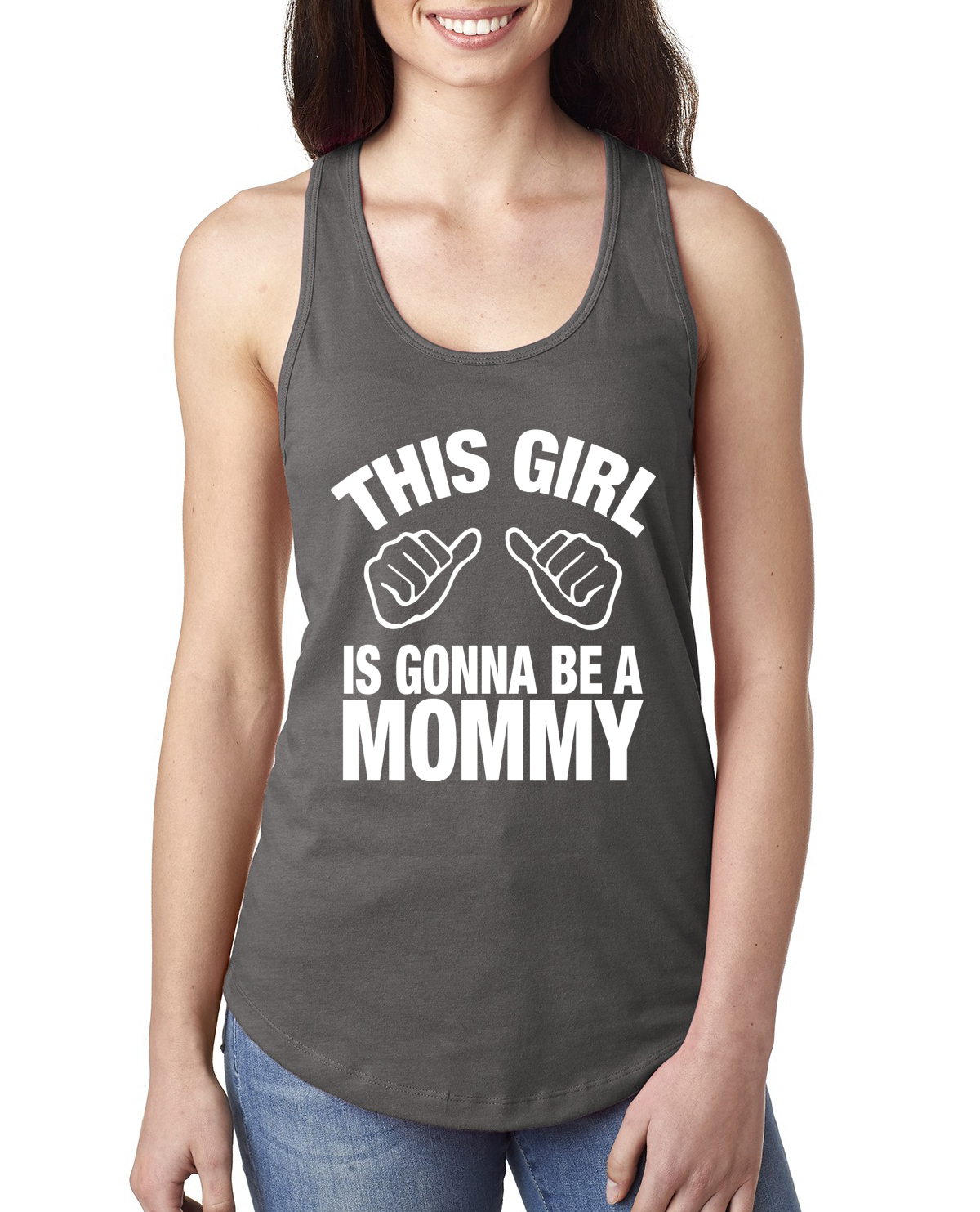 Camiseta sin mangas This Girl is Gonna Be A Mommy Embarazo Damas Racerback - Imagen 7 de 10