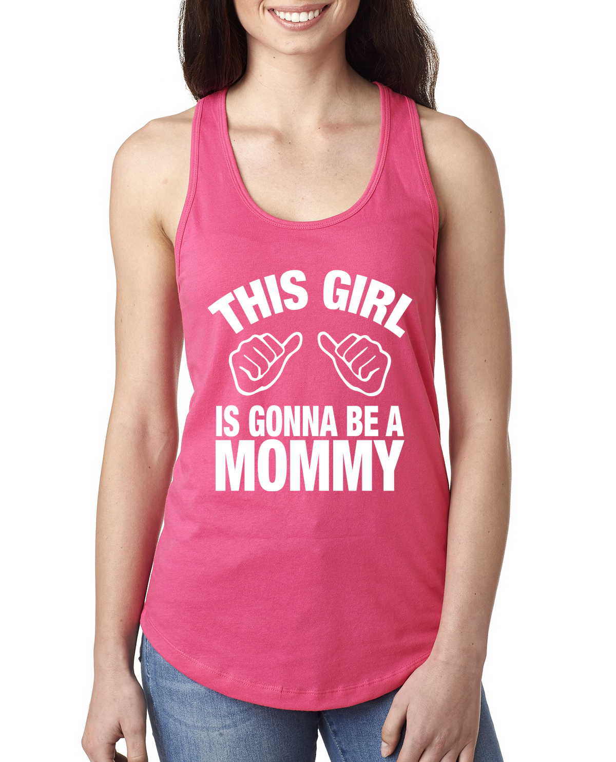 Camiseta sin mangas This Girl is Gonna Be A Mommy Embarazo Damas Racerback - Imagen 8 de 10