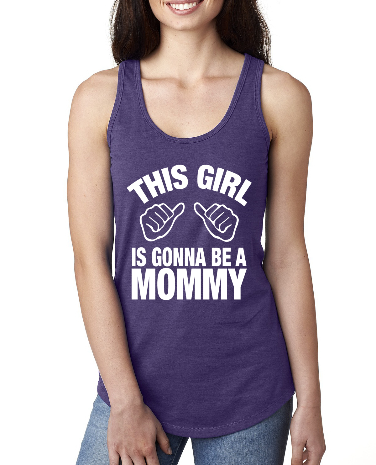 Camiseta sin mangas This Girl is Gonna Be A Mommy Embarazo Damas Racerback - Imagen 9 de 10
