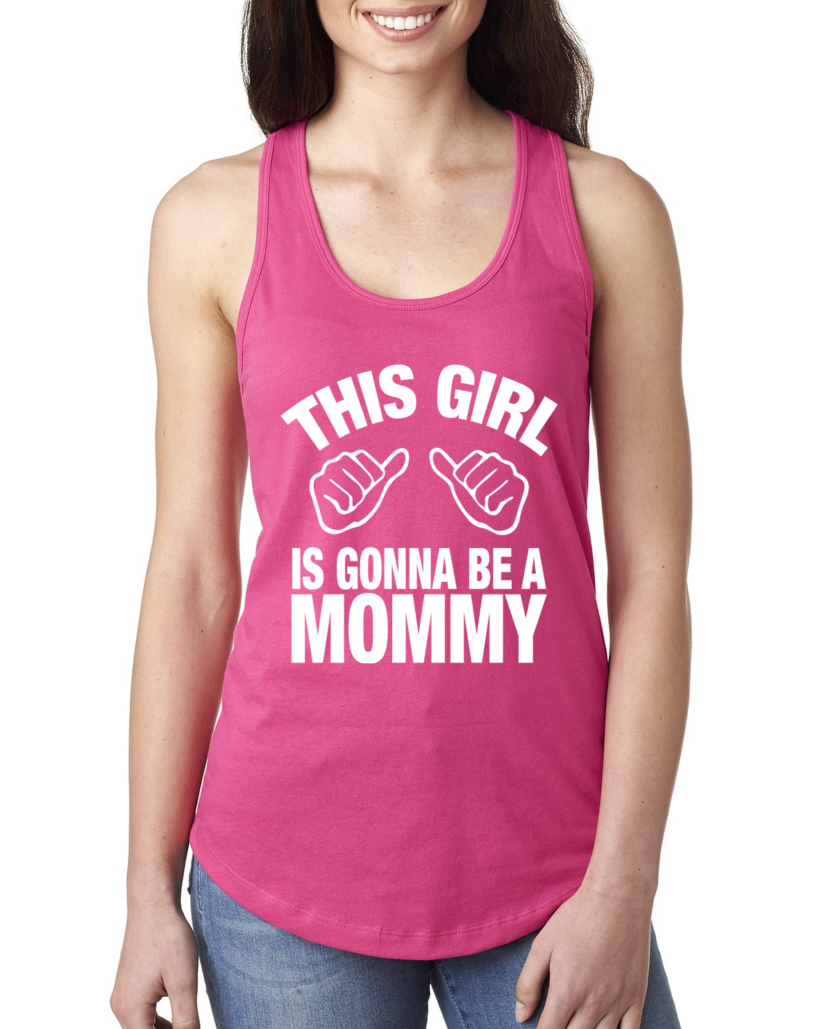 Camiseta sin mangas This Girl is Gonna Be A Mommy Embarazo Damas Racerback - Imagen 10 de 10