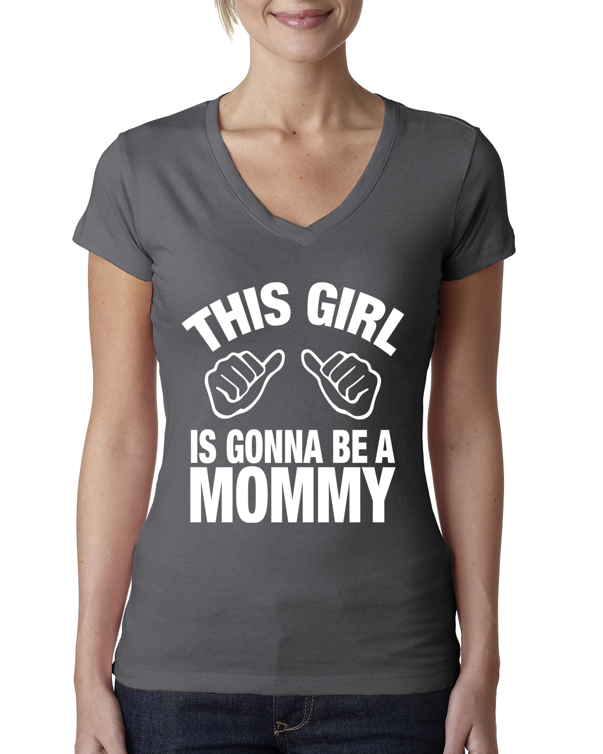 This Girl is Gonna Be A Mommy Schwangerschaft Frauen Junior T-Shirt mit V-Ausschnitt - Bild 7 von 10