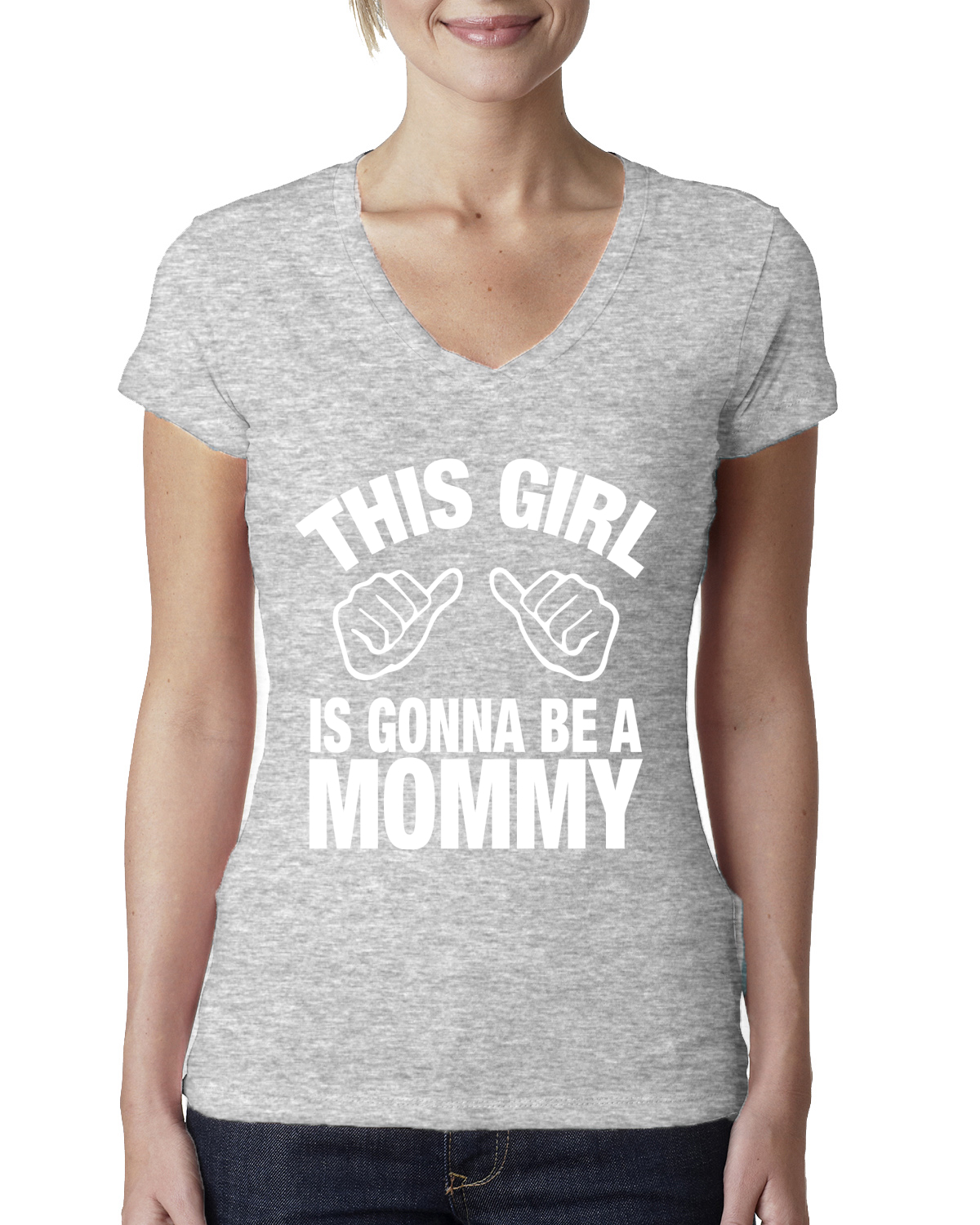 This Girl is Gonna Be A Mommy Schwangerschaft Frauen Junior T-Shirt mit V-Ausschnitt - Bild 4 von 10