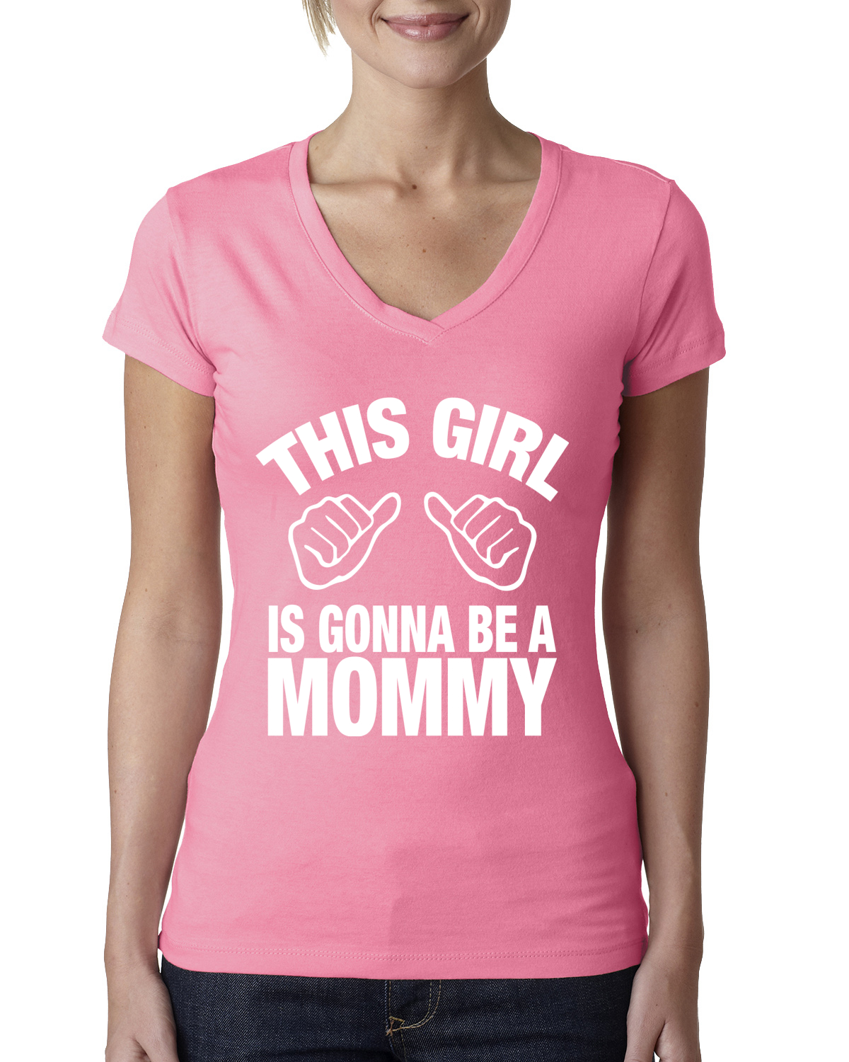 This Girl is Gonna Be A Mommy Schwangerschaft Frauen Junior T-Shirt mit V-Ausschnitt - Bild 8 von 10