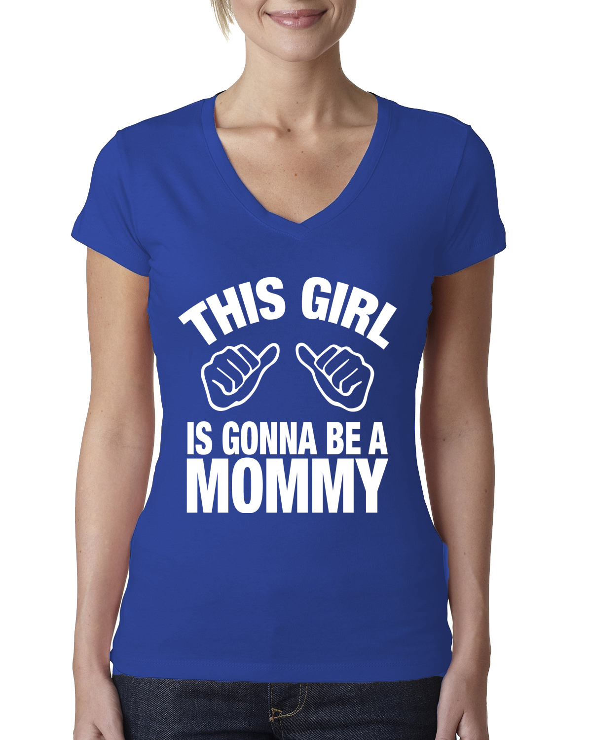 This Girl is Gonna Be A Mommy Schwangerschaft Frauen Junior T-Shirt mit V-Ausschnitt - Bild 6 von 10