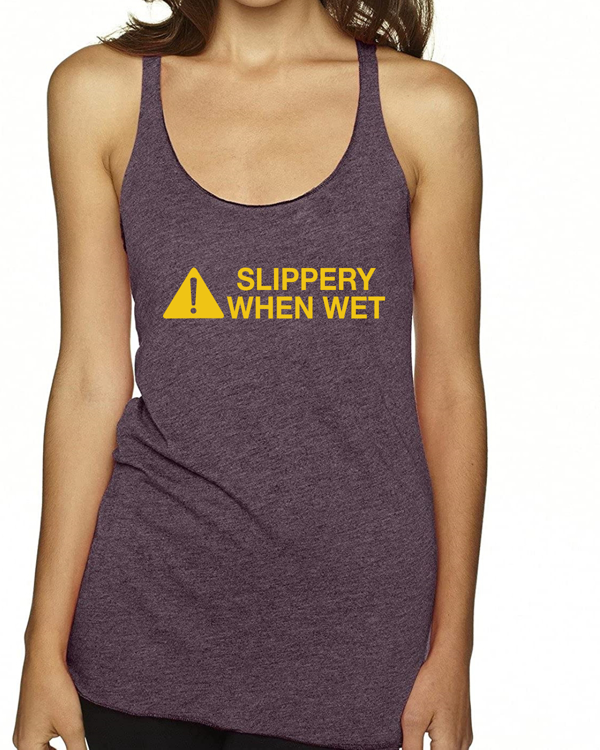 ¡Precaución! Top sin mangas resbaladiza When Wet TriBlend Racerback - Imagen 8 de 8