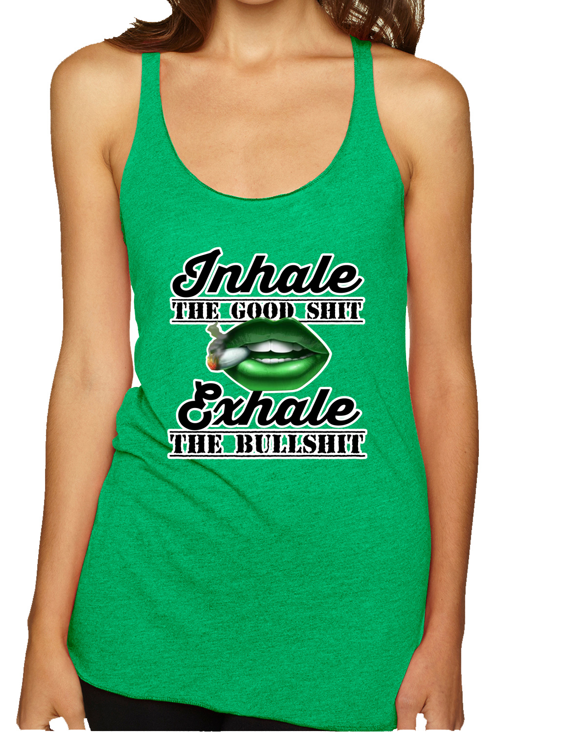 Top sin mangas Inhale The Good Sh*t Exhale The B*llsh*t TriBlend Racerback - Imagen 3 de 6
