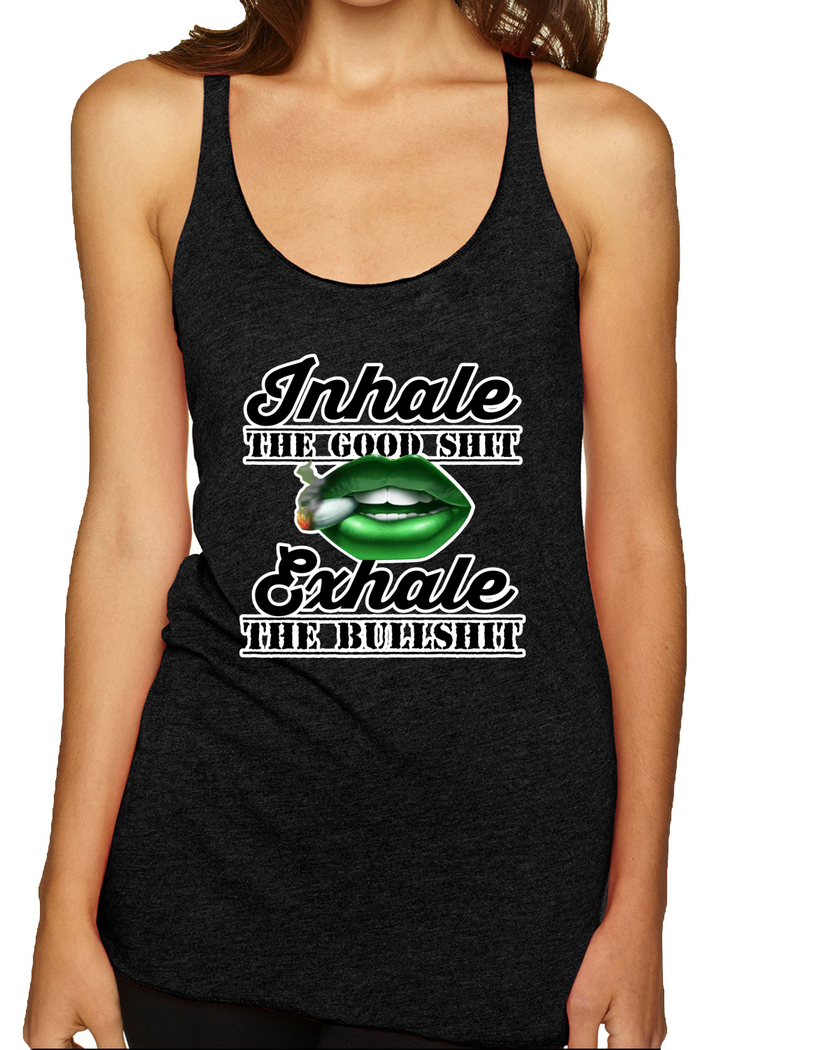 Top sin mangas Inhale The Good Sh*t Exhale The B*llsh*t TriBlend Racerback - Imagen 6 de 6