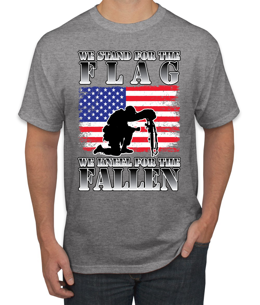 Camiseta para hombre We Stand For The Flag We Kneel For The Fallen - Imagen 4 de 13