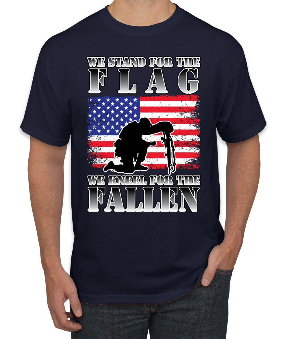 Camiseta para hombre We Stand For The Flag We Kneel For The Fallen - Imagen 6 de 13