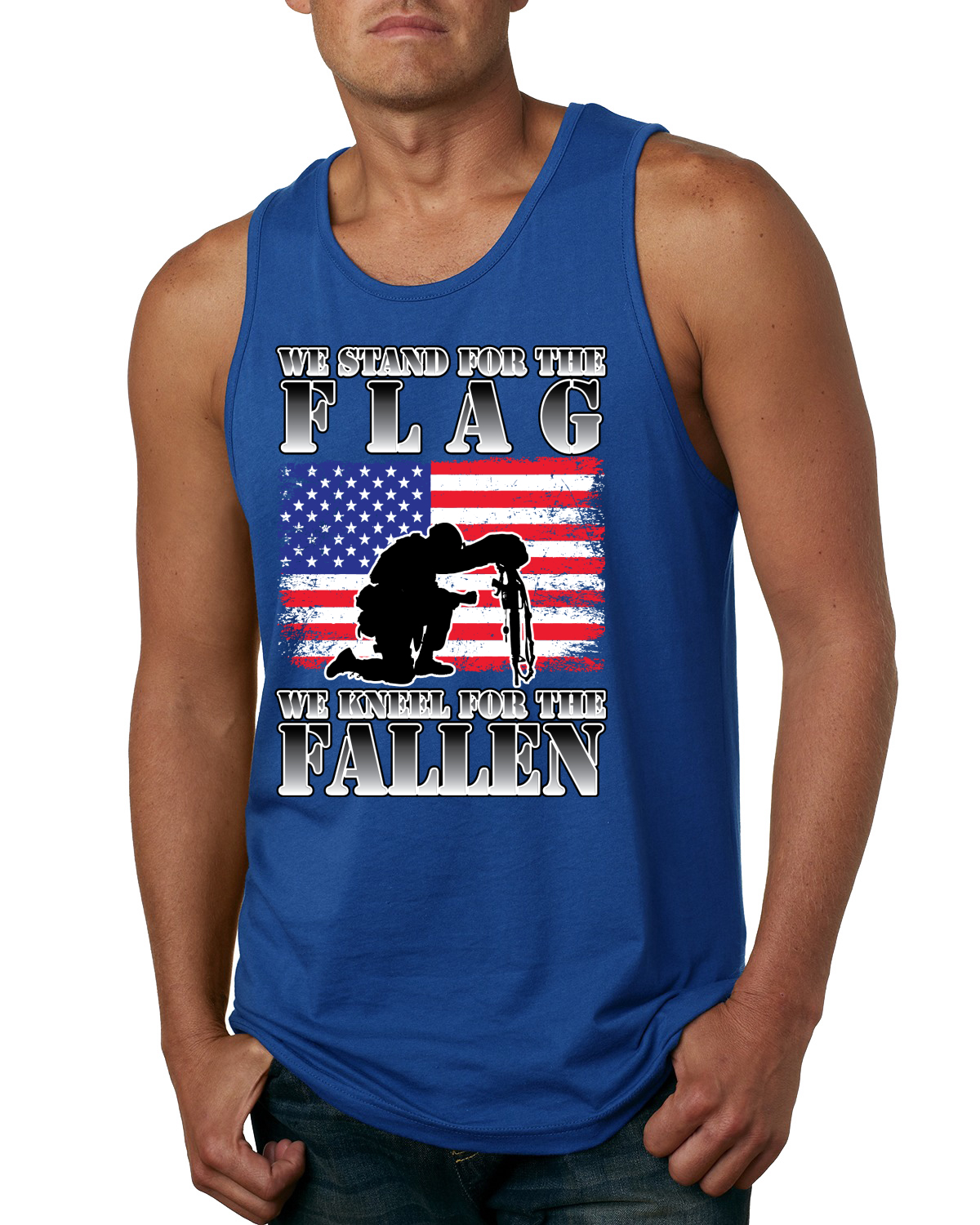 Camiseta sin mangas We Stand For The Flag We Kneel For The Fallen Men - Imagen 7 de 7