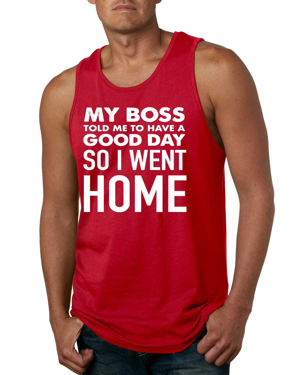 Camiseta sin mangas My Boss Told Me To Have A Good Day Humor para hombre - Imagen 7 de 8