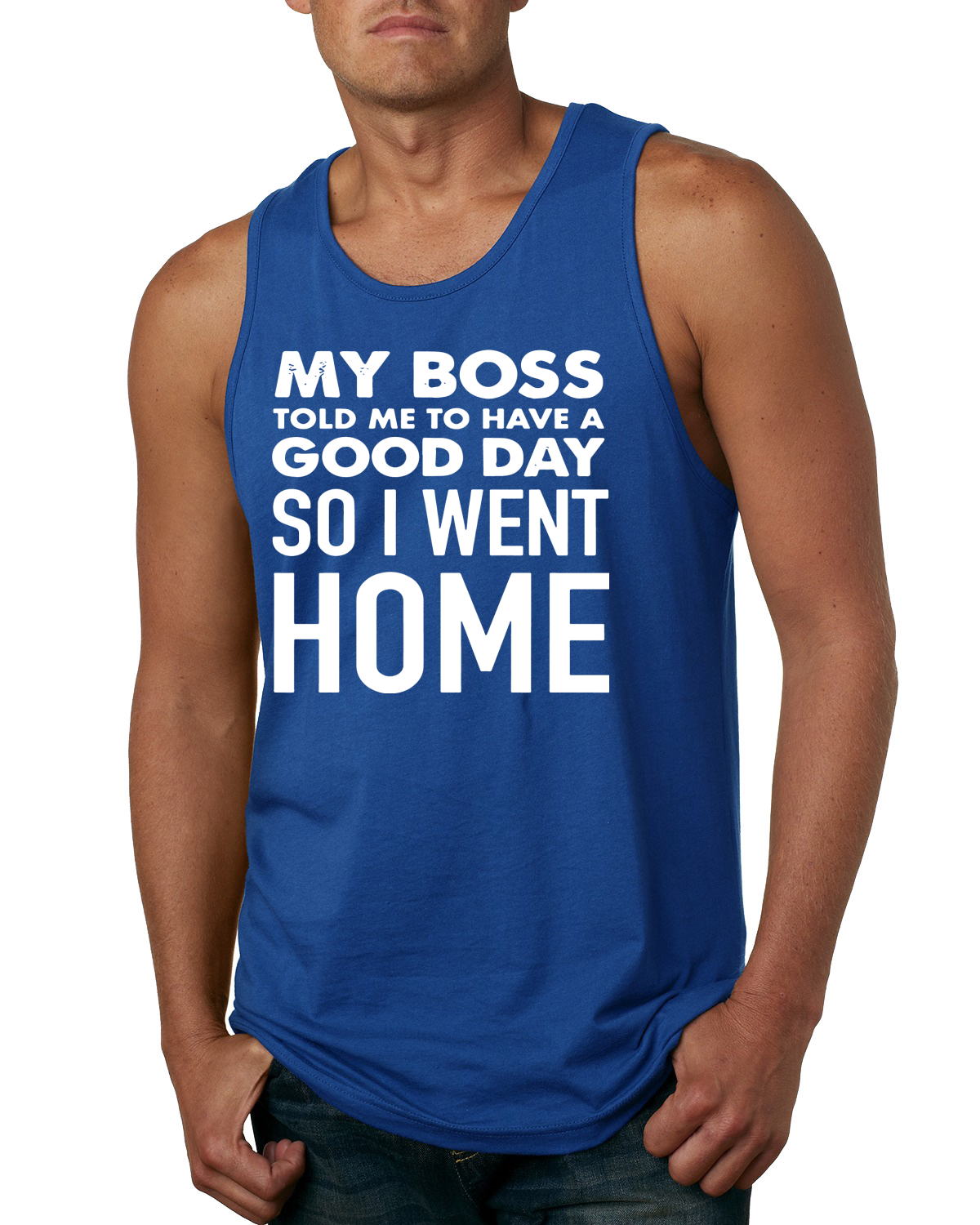 Camiseta sin mangas My Boss Told Me To Have A Good Day Humor para hombre - Imagen 8 de 8