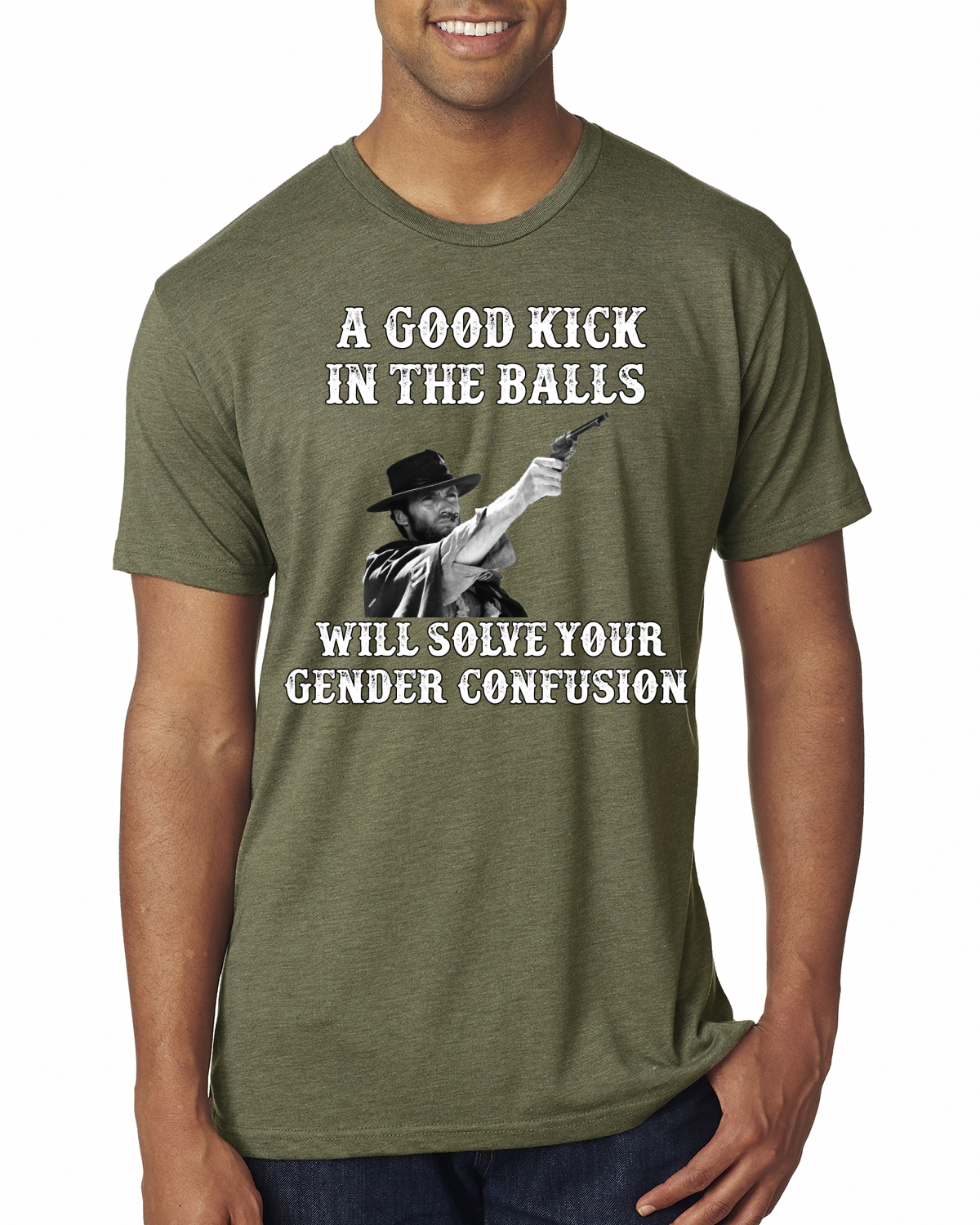 Camiseta A Good Kick In The Balls Resuelve Confusión de Género Hombres Premium Tri Mezcla - Imagen 3 de 3