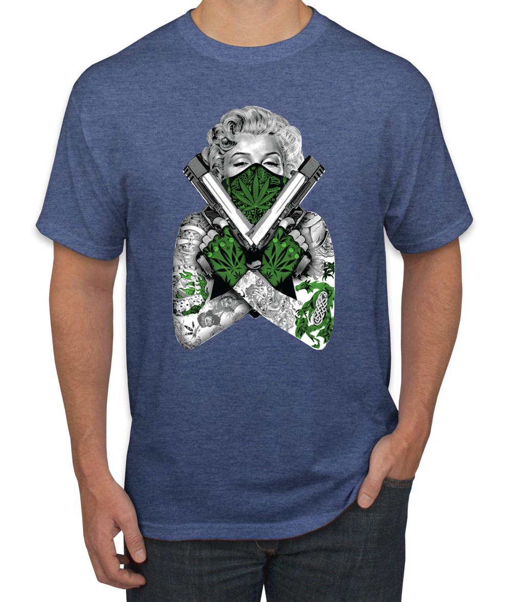 Camiseta Marilyn Monroe Hierba Marihuana Dos Armas Gráfico Camiseta - Imagen 22 de 25