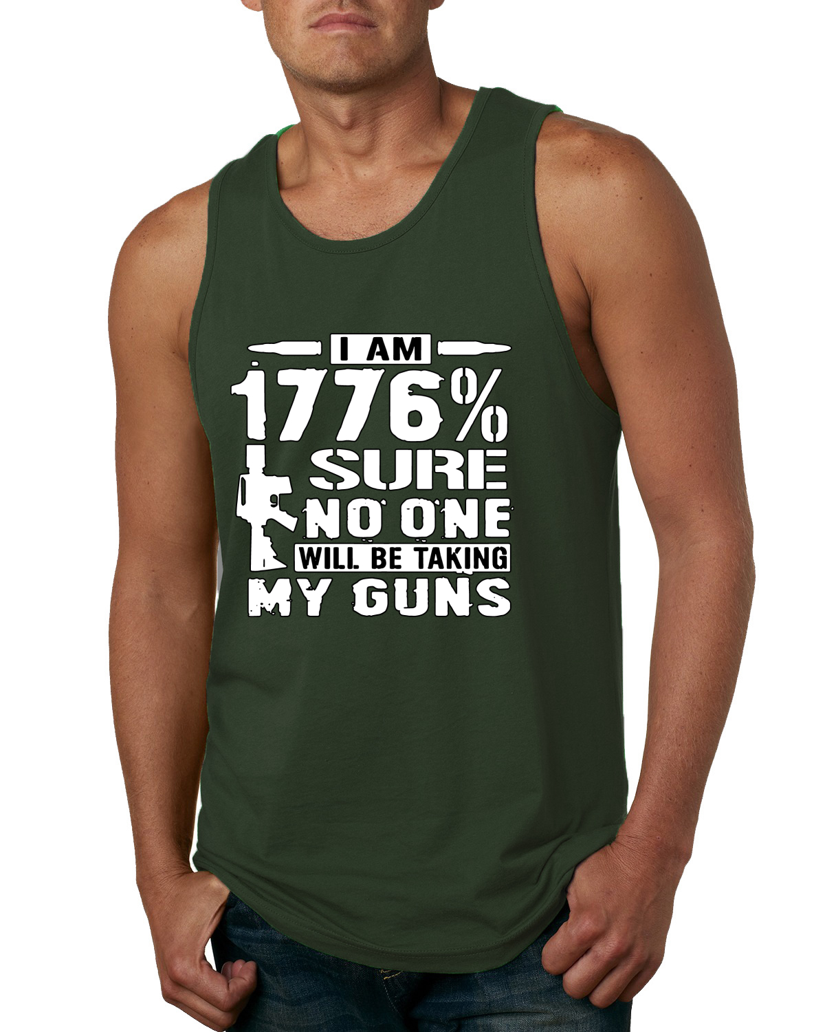 Camiseta sin mangas 1776% Sure No One Will Be Taking My Guns humor para hombre - Imagen 3 de 8