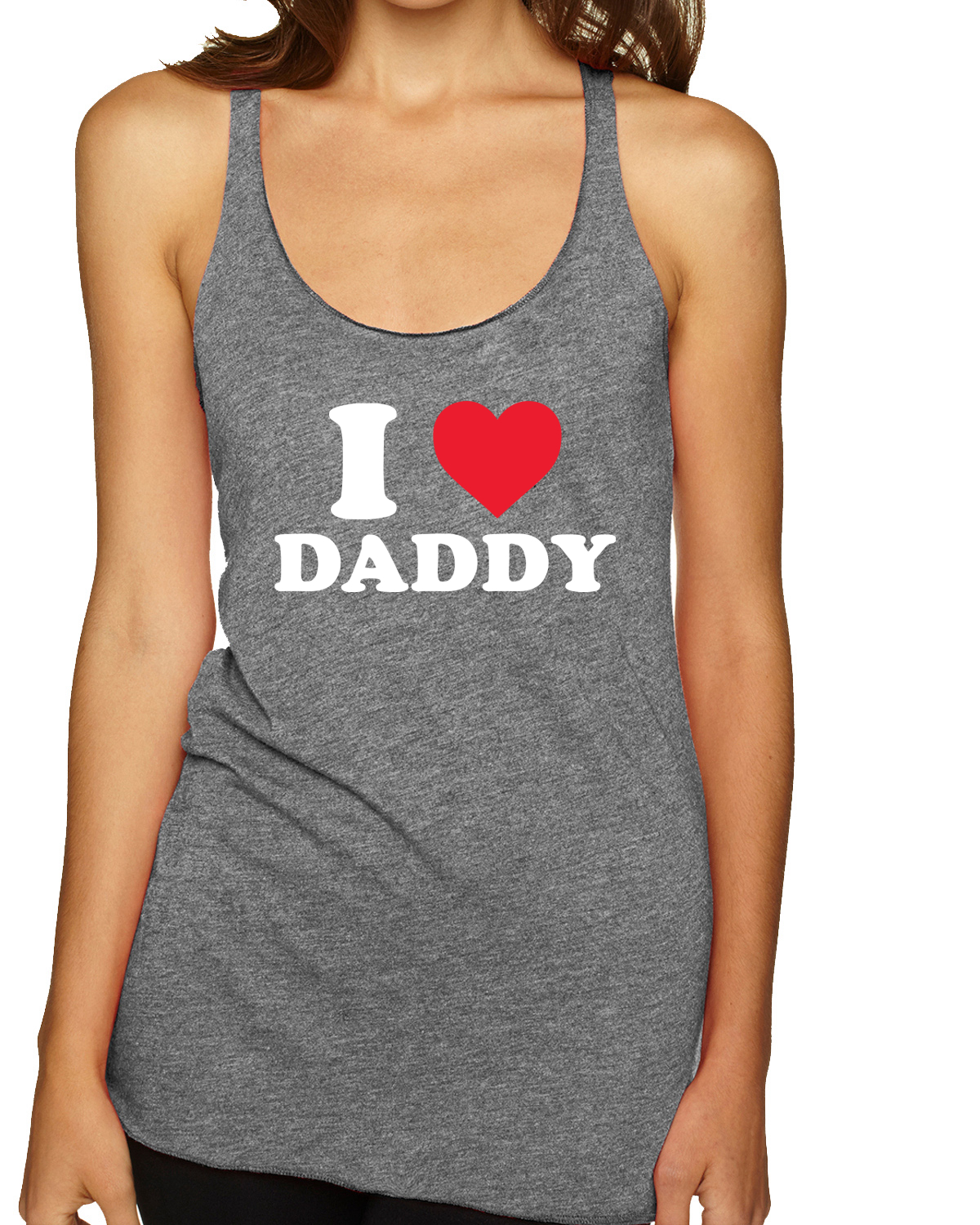 I Love Daddy R-Rated Humor Tri-Blend Racerback Tank Top - Picture 4 of 12