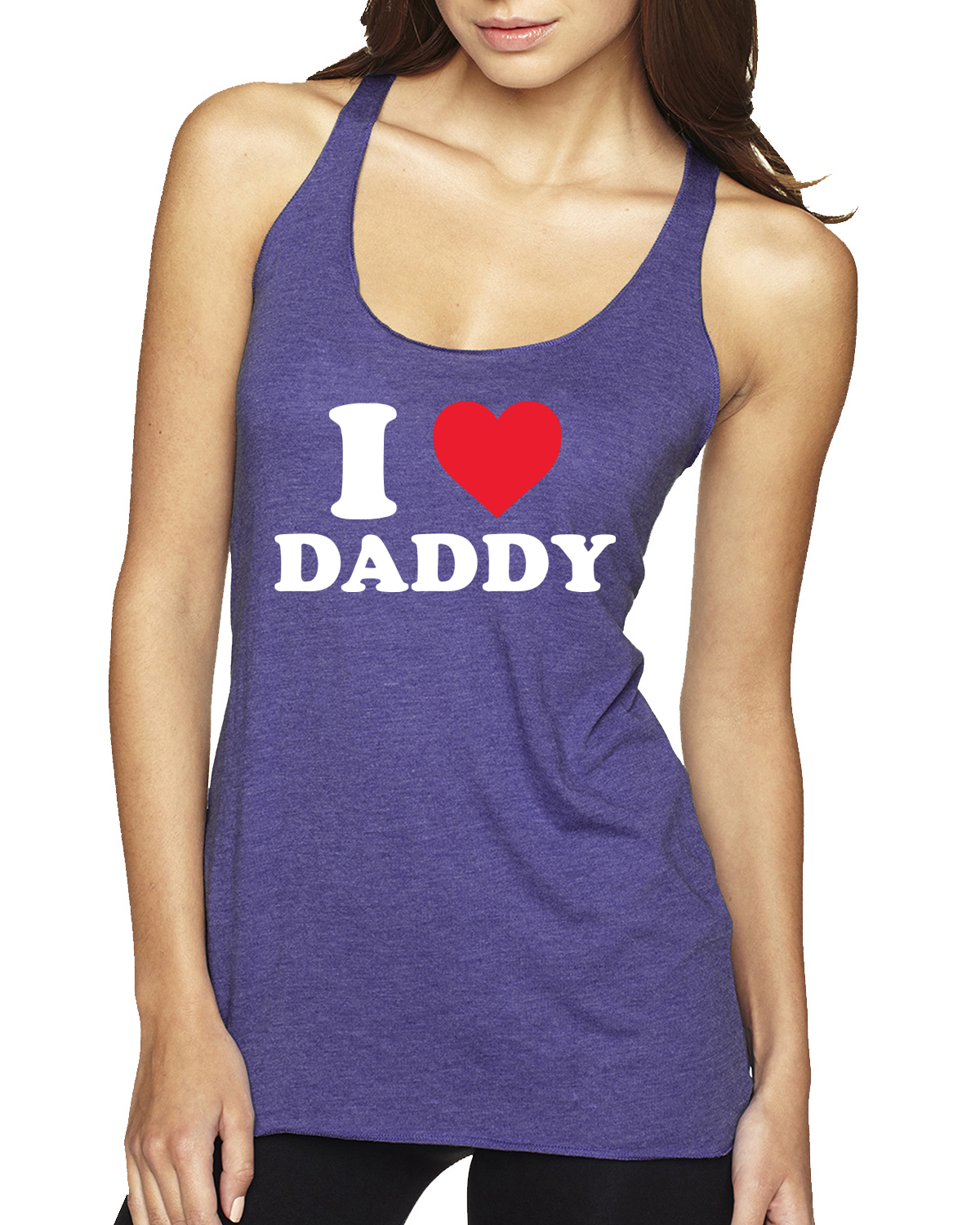 I Love Daddy R-Rated Humor Tri-Blend Racerback Tank Top - Picture 8 of 12