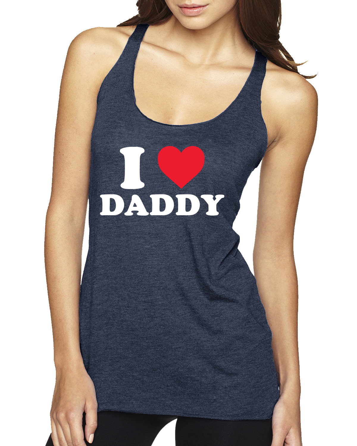 I Love Daddy R-Rated Humor Tri-Blend Racerback Tank Top - Picture 6 of 12