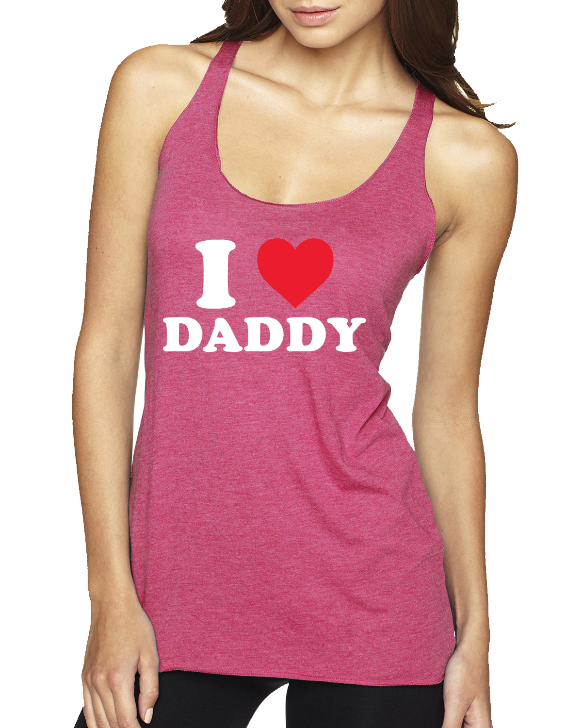 I Love Daddy R-Rated Humor Tri-Blend Racerback Tank Top - Picture 11 of 12