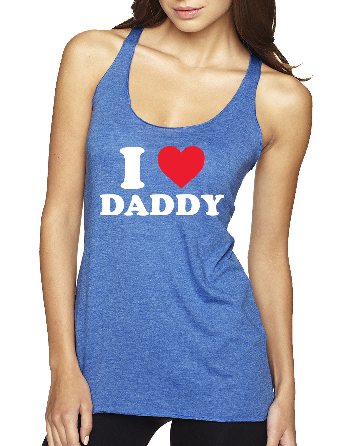 I Love Daddy R-Rated Humor Tri-Blend Racerback Tank Top - Picture 7 of 12