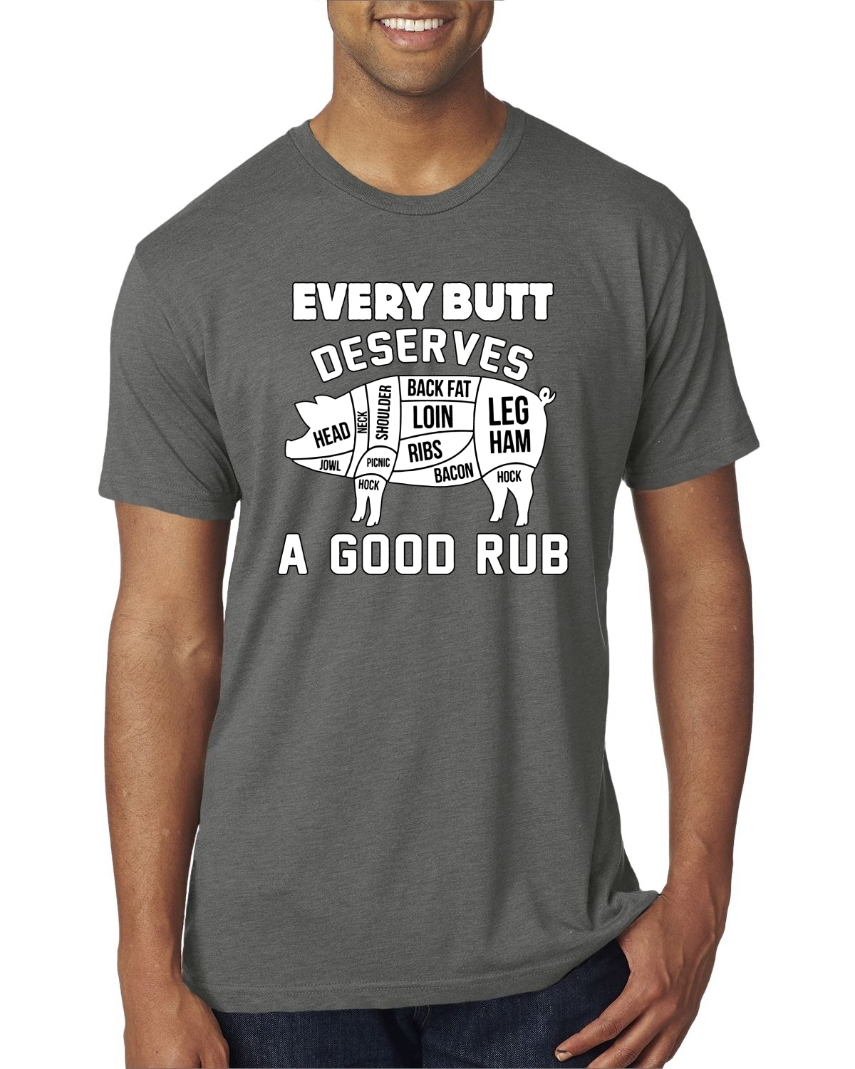 Camiseta Every Butt Deserves A Good Rub Humor Hombre Premium Tri Blend - Imagen 14 de 16