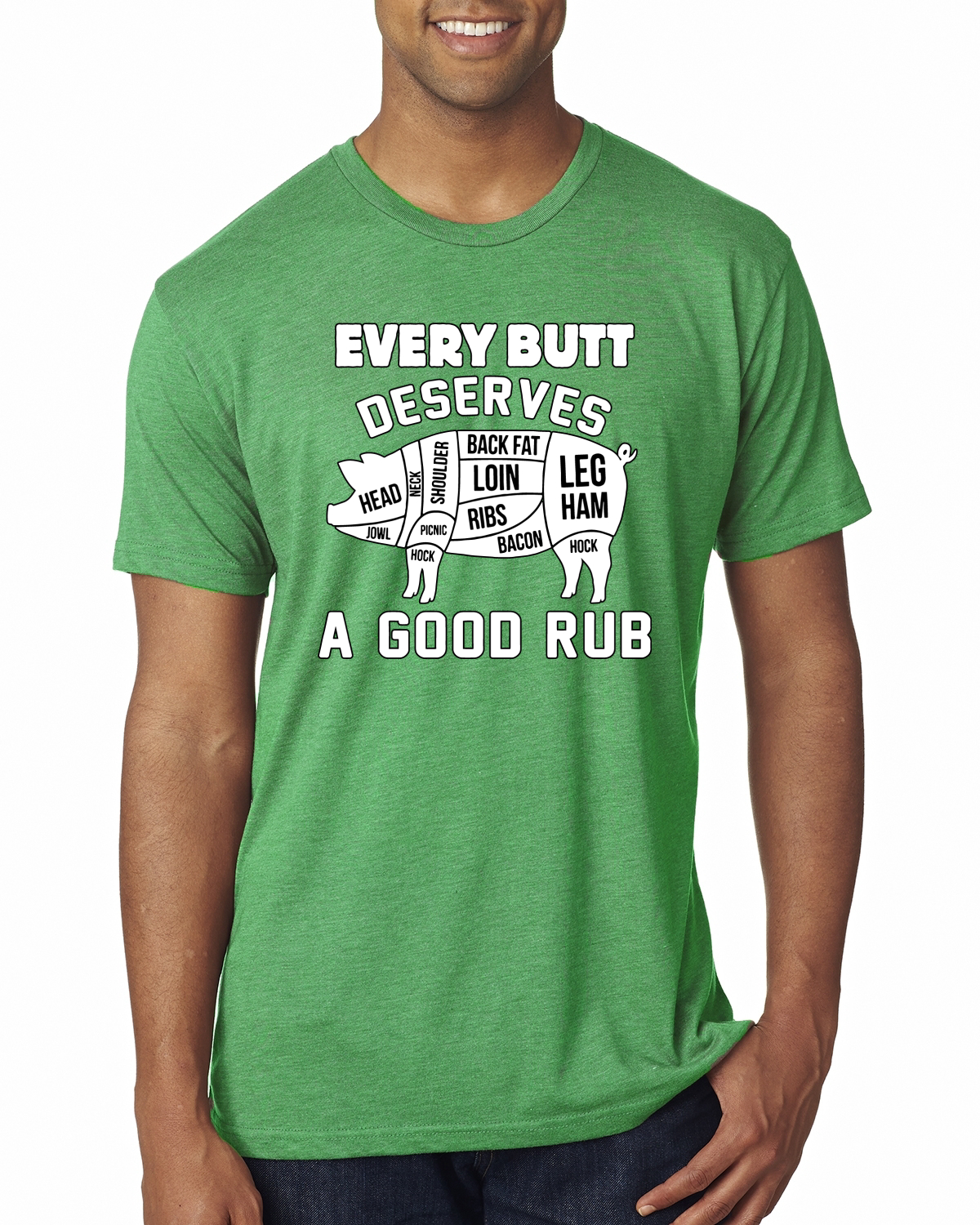 Camiseta Every Butt Deserves A Good Rub Humor Hombre Premium Tri Blend - Imagen 3 de 16