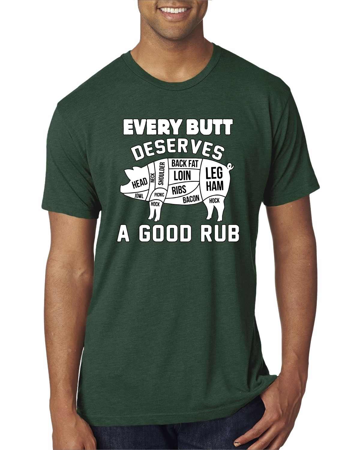 Camiseta Every Butt Deserves A Good Rub Humor Hombre Premium Tri Blend - Imagen 2 de 16