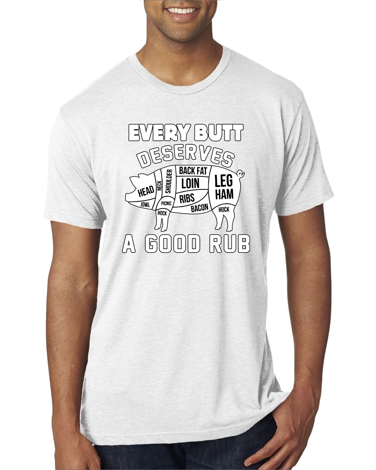 Camiseta Every Butt Deserves A Good Rub Humor Hombre Premium Tri Blend - Imagen 4 de 16