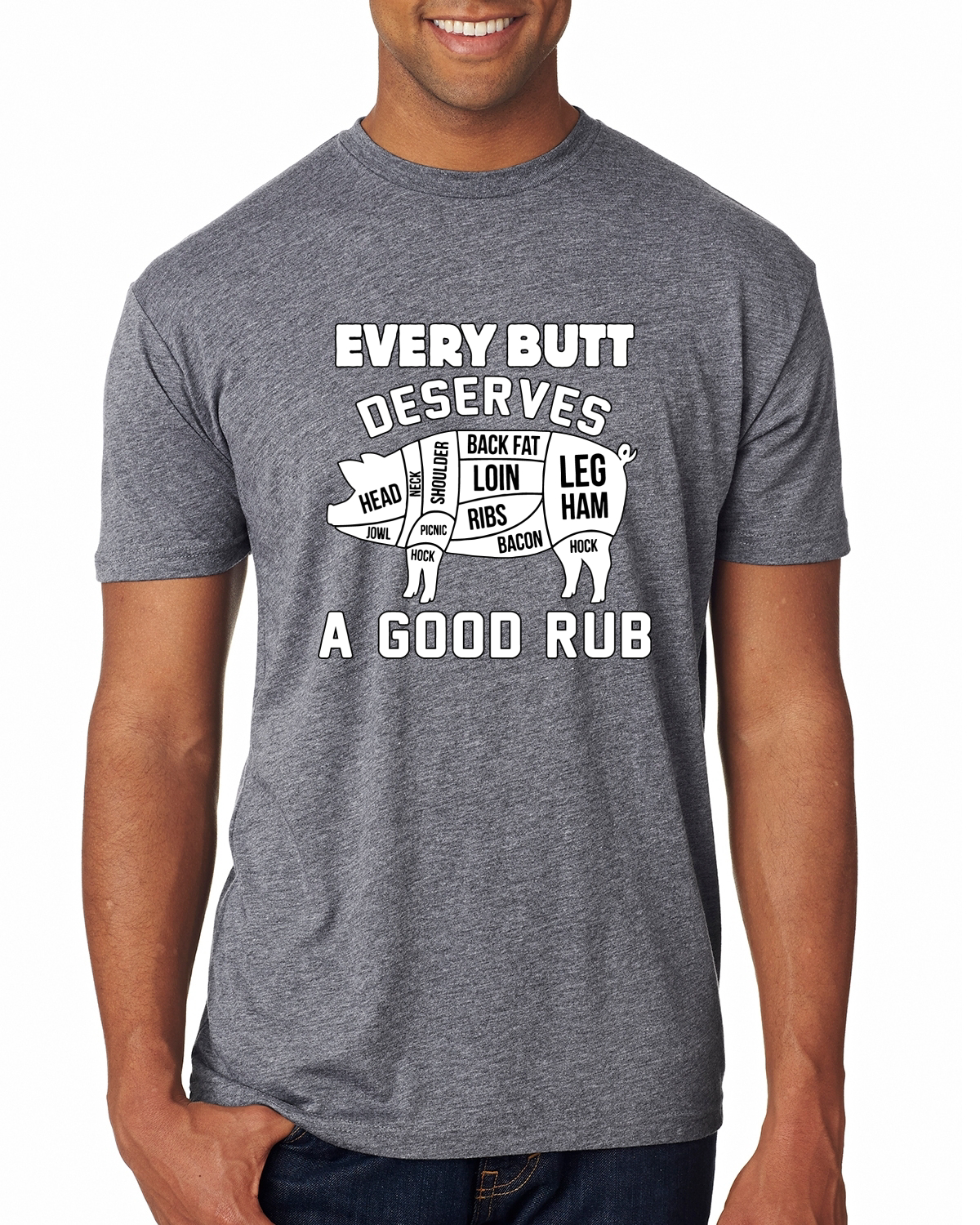 Camiseta Every Butt Deserves A Good Rub Humor Hombre Premium Tri Blend - Imagen 5 de 16