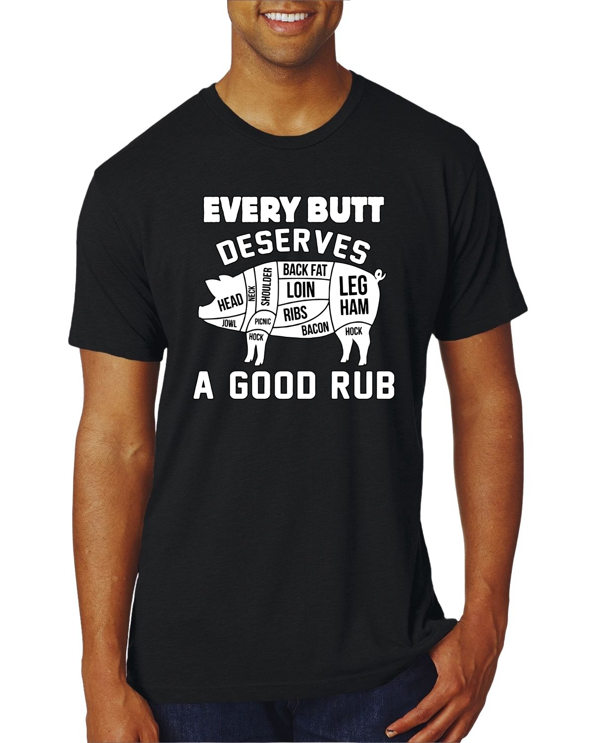 Camiseta Every Butt Deserves A Good Rub Humor Hombre Premium Tri Blend - Imagen 13 de 16