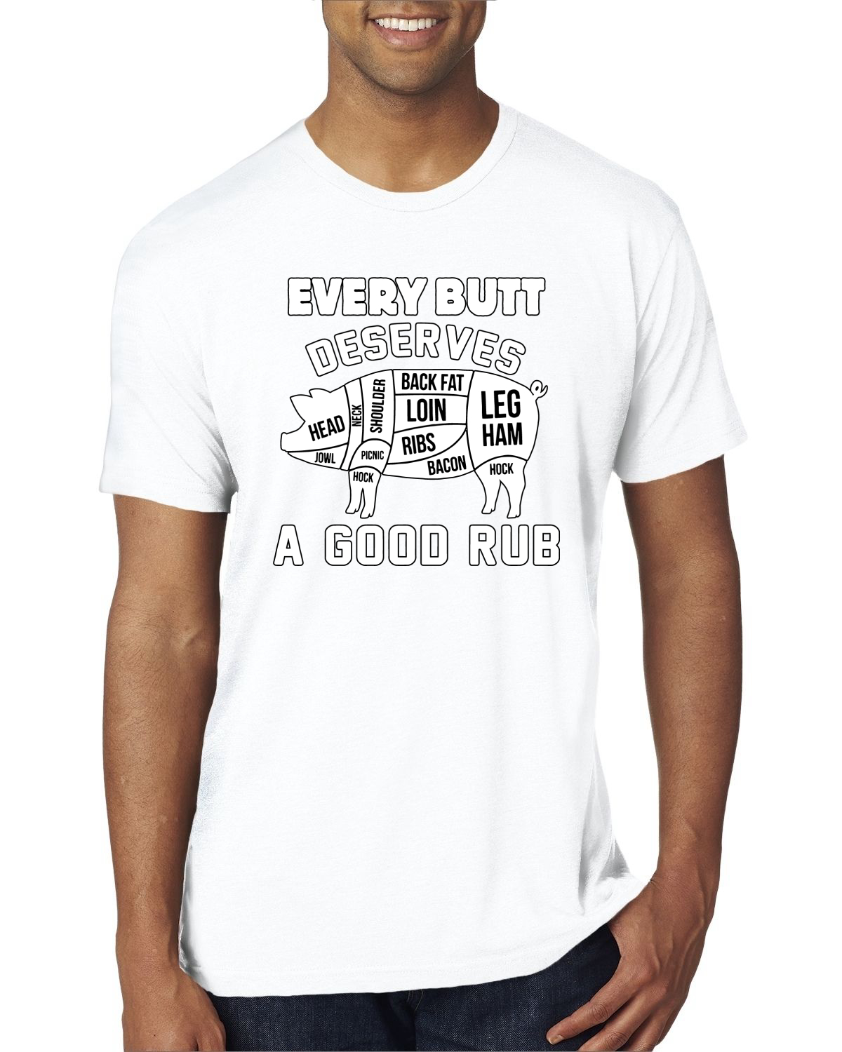 Camiseta Every Butt Deserves A Good Rub Humor Hombre Premium Tri Blend - Imagen 16 de 16
