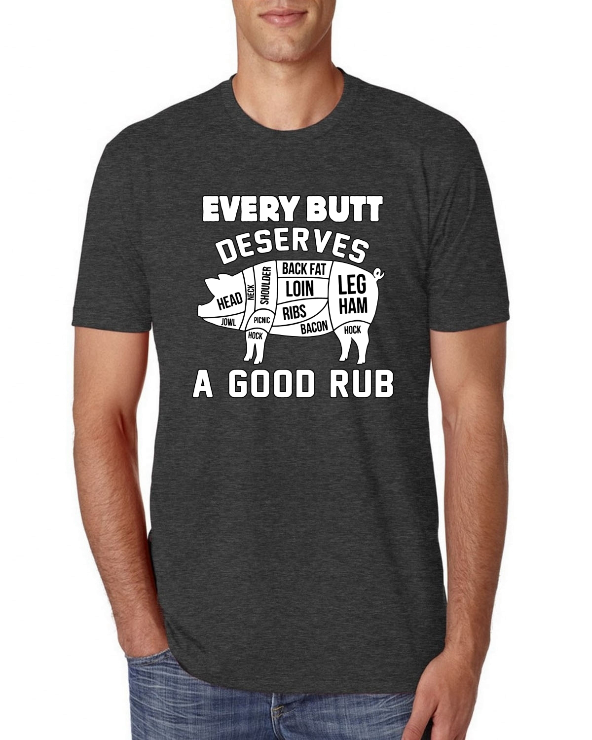 Camiseta Every Butt Deserves A Good Rub Humor Hombre Premium Tri Blend - Imagen 6 de 16