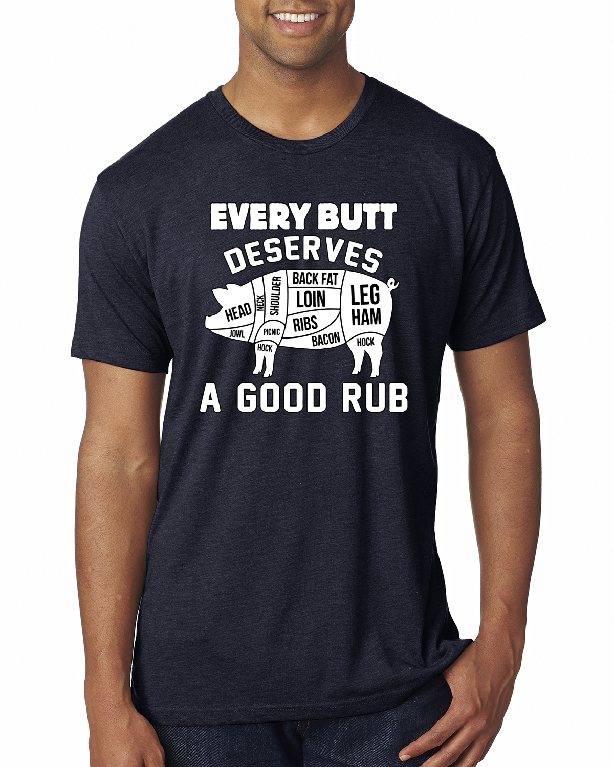 Camiseta Every Butt Deserves A Good Rub Humor Hombre Premium Tri Blend - Imagen 7 de 16