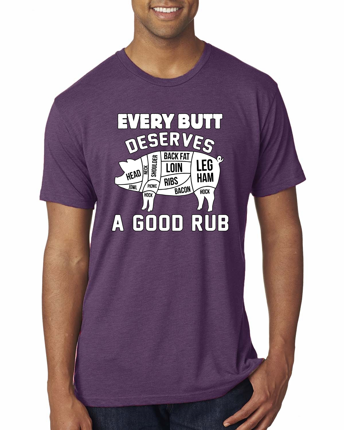 Camiseta Every Butt Deserves A Good Rub Humor Hombre Premium Tri Blend - Imagen 8 de 16