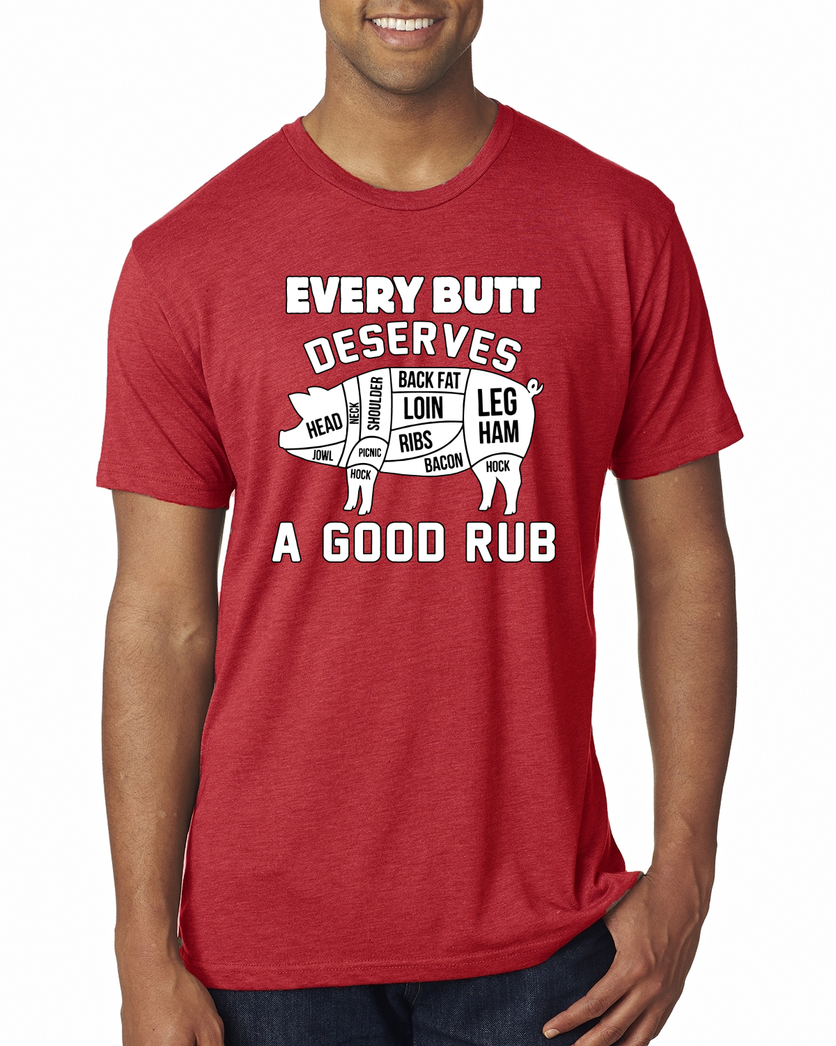 Camiseta Every Butt Deserves A Good Rub Humor Hombre Premium Tri Blend - Imagen 9 de 16
